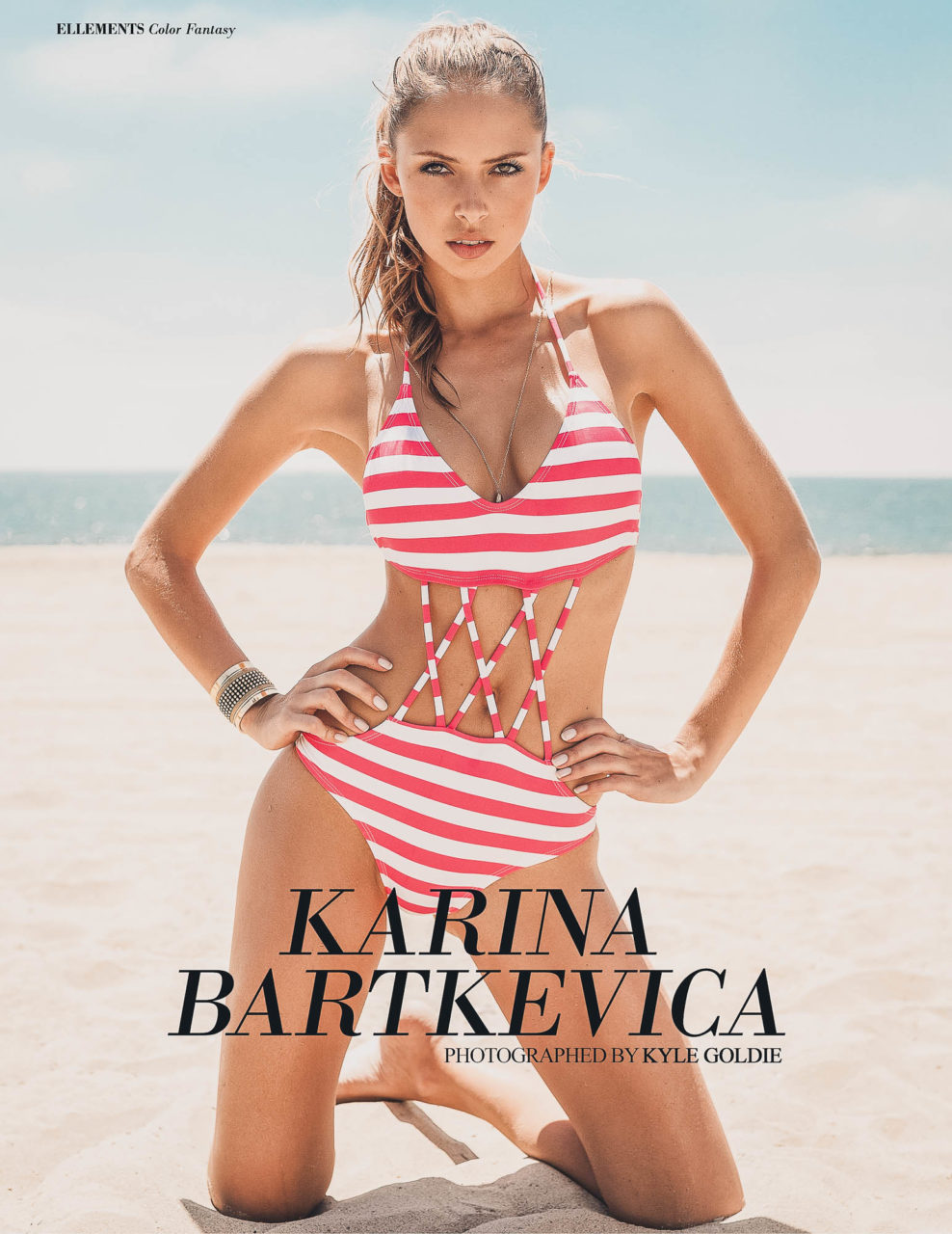 Model Karina Bartkevica by Los Angeles swimwear photographer Kyle Goldie. Karina Bartkevica is wearing PilyQ Swimwear.